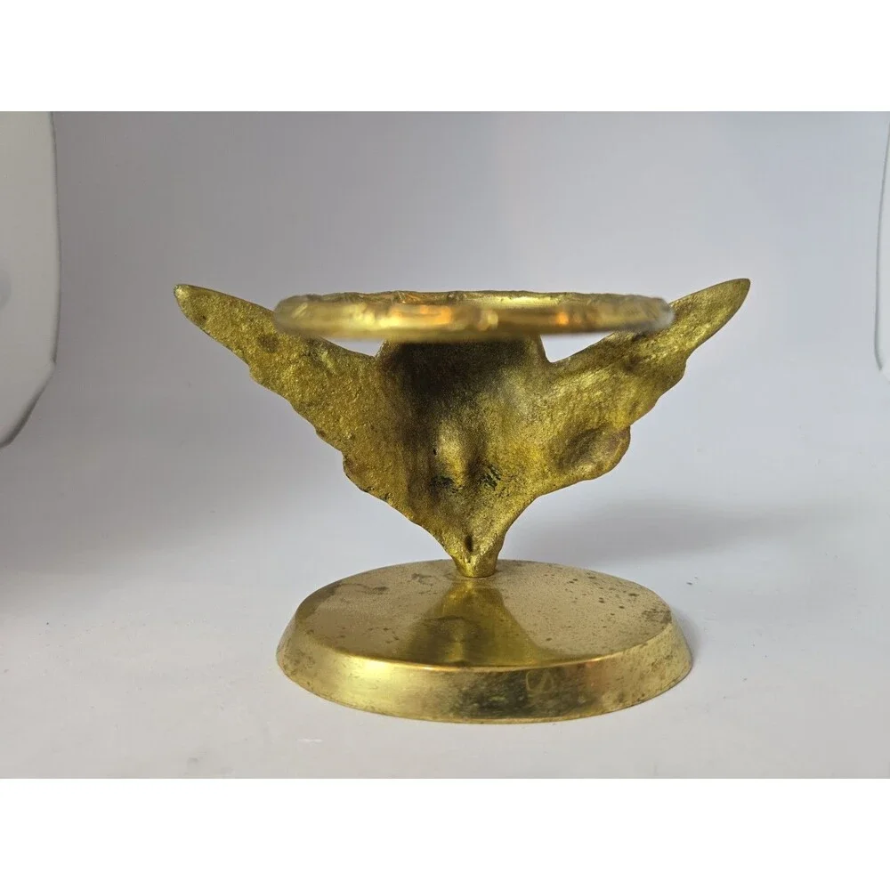 Vintage Cast Brass Angel Cherub Wings Ring/Candle Holder/Decor Piece India